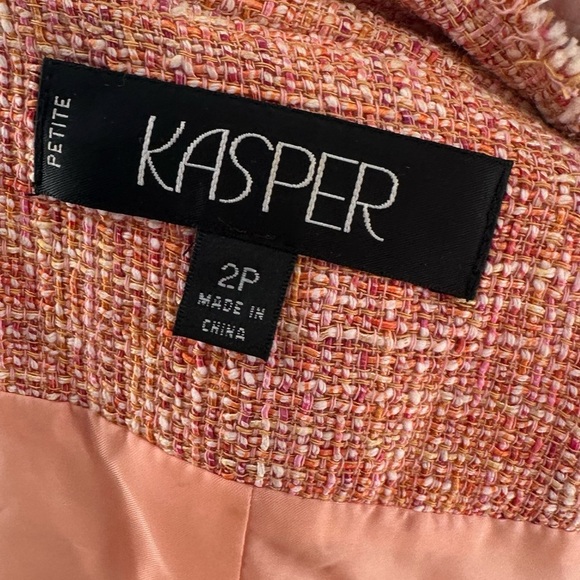 Kasper womens blazer size 2p coral tweed old money - Picture 9 of 11